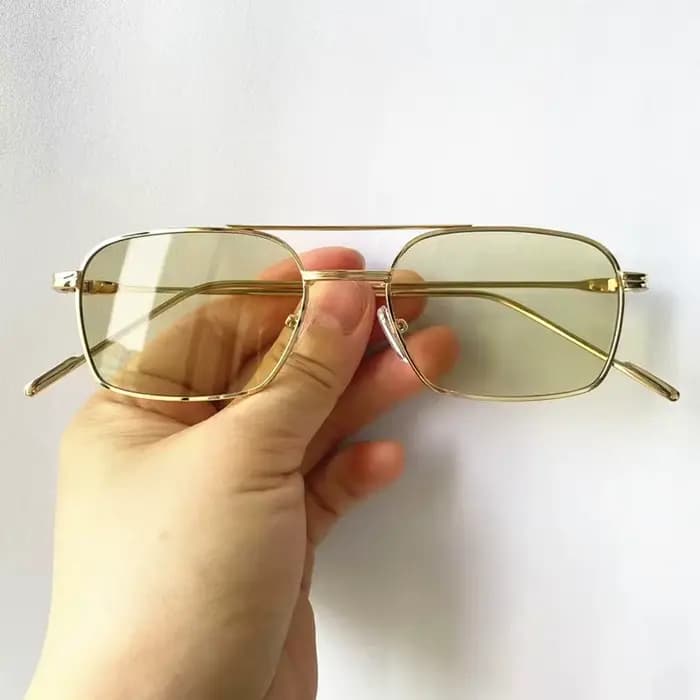 Lunettes de soleil unisexes à Double faisceau, Anti-UV, verres de couleur, monture en alliage orneme