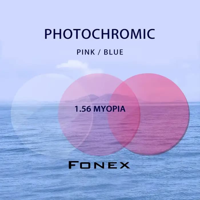 Personnalisé 1.56 (-0.50-4.00) Photochromique Rose Bleu Optique CR-39 Résine Asphérique Lunettes Len
