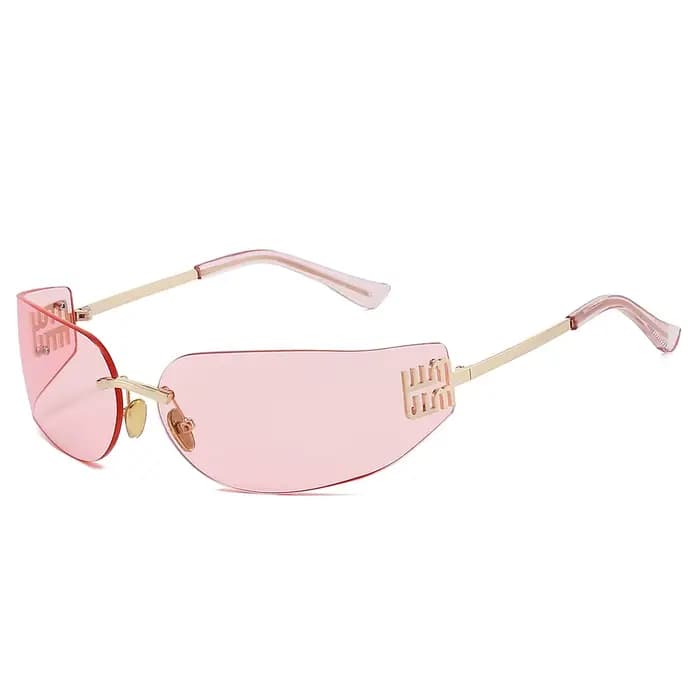 Lunettes de soleil haut de gamme pour femmes, sans cadre, incurvées, intégrées, pour la Protection d