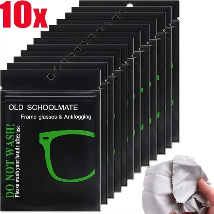 Lingettes Anti-buée réutilisables pour lunettes, 10 pièces, pré-humidifiées, tissu pour lentilles, d