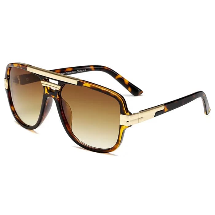Lunettes de soleil vintage pour hommes, carrées, de vélo, de luxe, dégradées, UV400