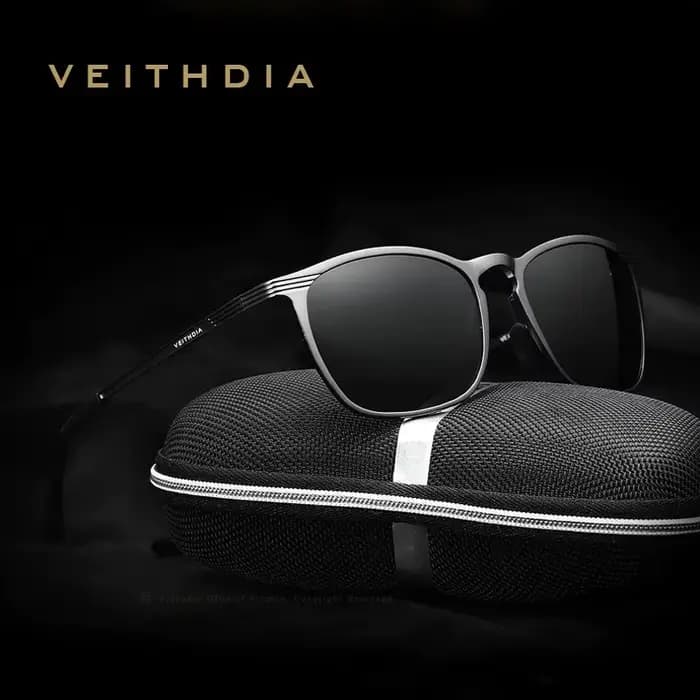 VEITHDIA-Lunettes de soleil unisexes rétro en aluminium et magnésium, verres polarisés, vintage, acc