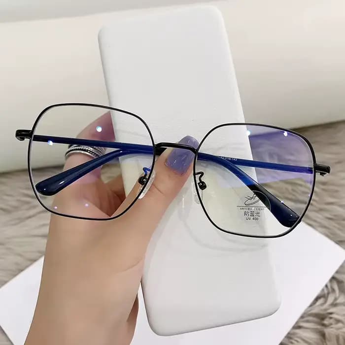 Lunettes Anti-rayonnement pour myopie, en métal or Rose, pour femmes et hommes, grande monture, Anti