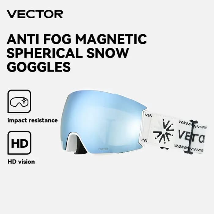 VECTOR Ski – lunettes de neige pour homme et femme, Double couche, Anti-buée, idéales pour le Snowbo