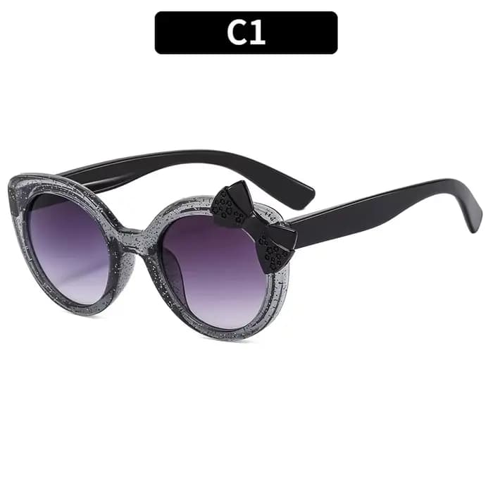 2026 Lunettes de soleil pour enfants, style œil de chat, avec nœud fantaisie, mignonnes et tendance,