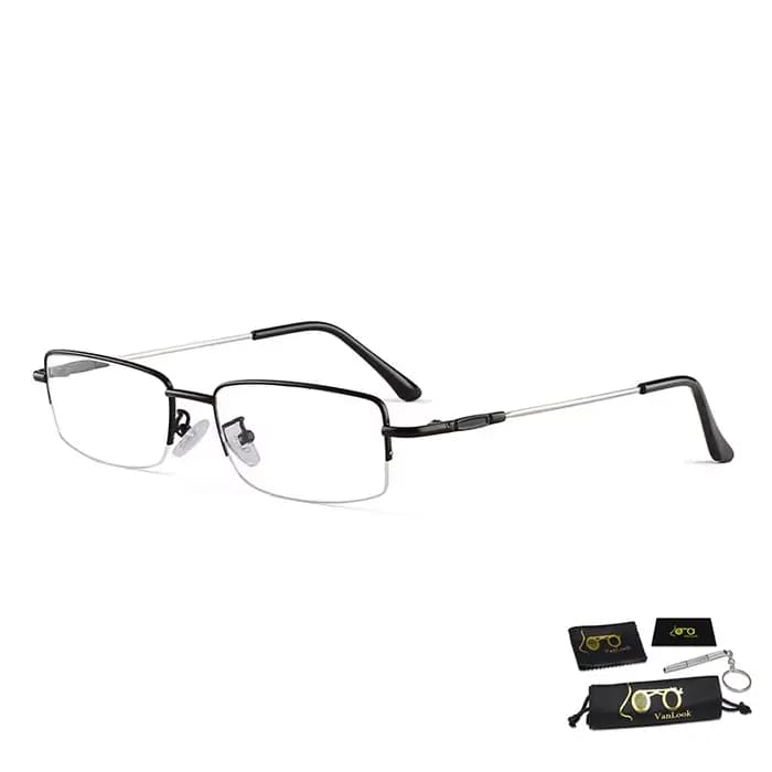 VANLOOK hommes mémoire titane lunettes demi-monture lunettes femmes pour Prescription montures de lu