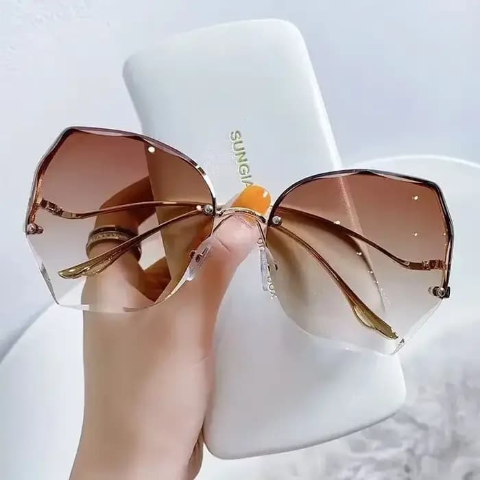 Lunettes de soleil rondes irrégulières pour femmes, lunettes de soleil dégradées, lunettes de soleil