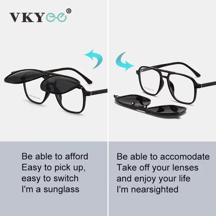 VICKY lunettes de soleil polarisées magnétiques rabattables sur Prescription personnalisable TR90 my