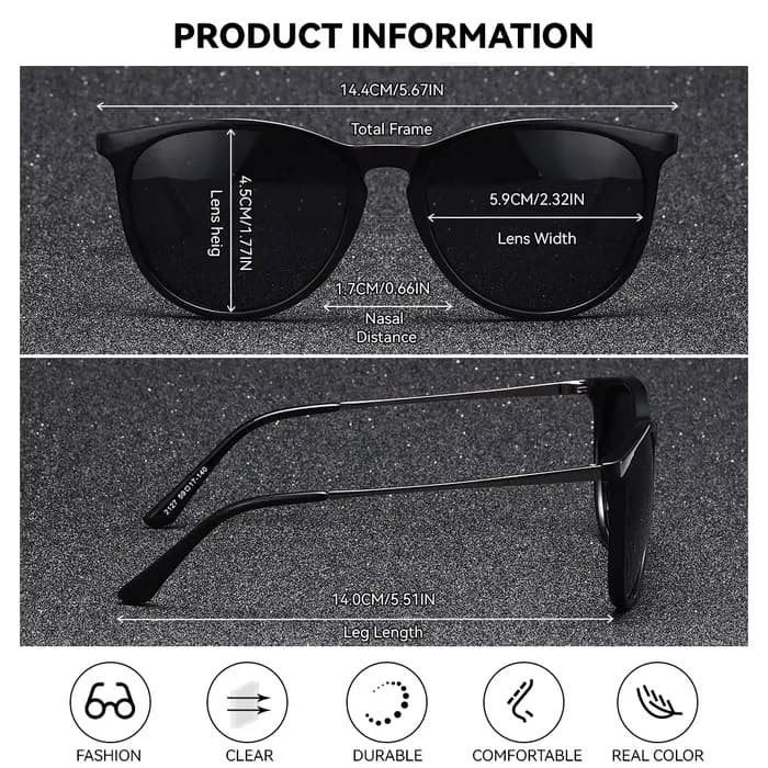 BARCUR-Lunettes de soleil à imprimé léopard pour femmes, monture ronde, verres dégradés TAC, polaris