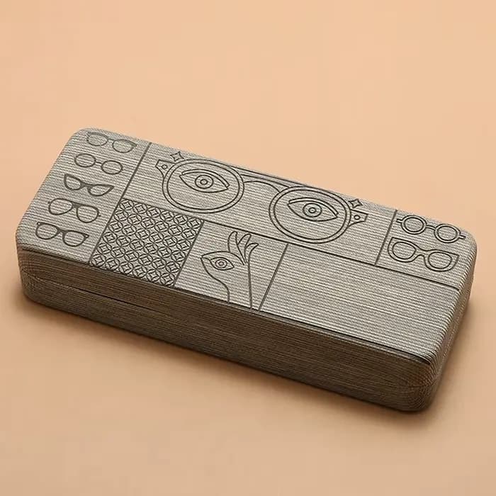 Étui à lunettes à motif géométrique, 1 pièce, porte-lunettes carré élégant et Portable avec motifs e