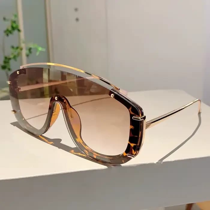 KAMMPT mode léopard femmes lunettes de soleil élégant dégradé Sports de plein air nuances de luxe en