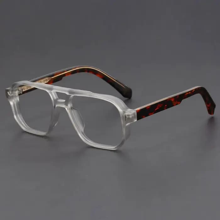Lunettes de soleil rétro à double pont pour hommes, monture épaisse en acétate, lunettes carrées ten