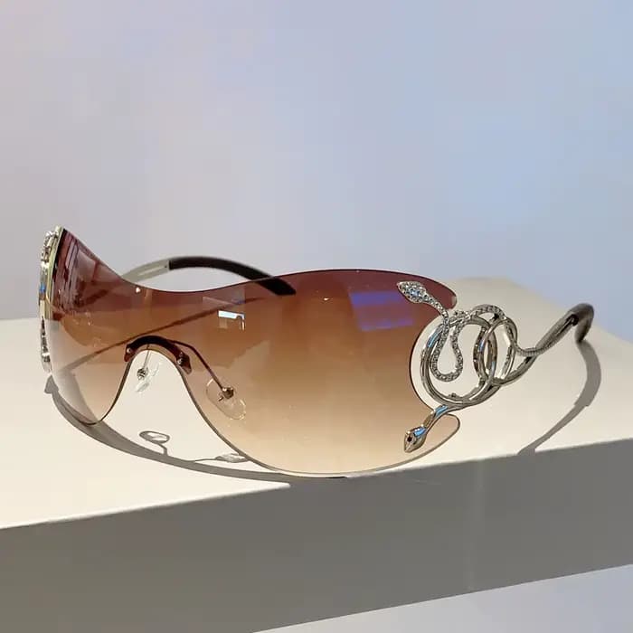 Y2K – lunettes de soleil de styliste sans bords pour hommes et femmes, une pièce, tendance, surdimen