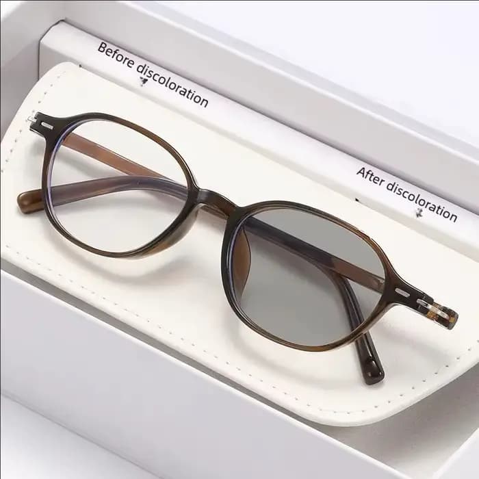 Nouvelles lunettes ovales rétro à couleur changeante, avec une mode haut de gamme, Anti-lumière bleu