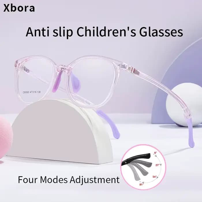 Xbora – lunettes TR90 pour garçons et filles, monture ovale, branches confortables, Anti-lumière ble
