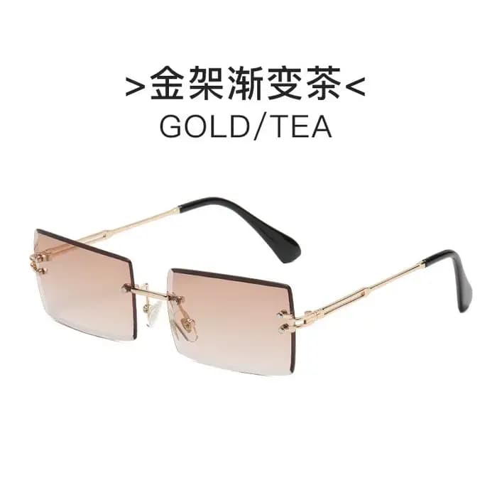 Lunettes de soleil tendance sans monture pour hommes et femmes, lunettes de soleil rectangulaires sa