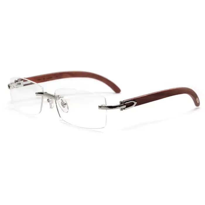 Monture de lunettes sans monture en bois pour hommes, haute qualité, originale, Vintage, rectangulai
