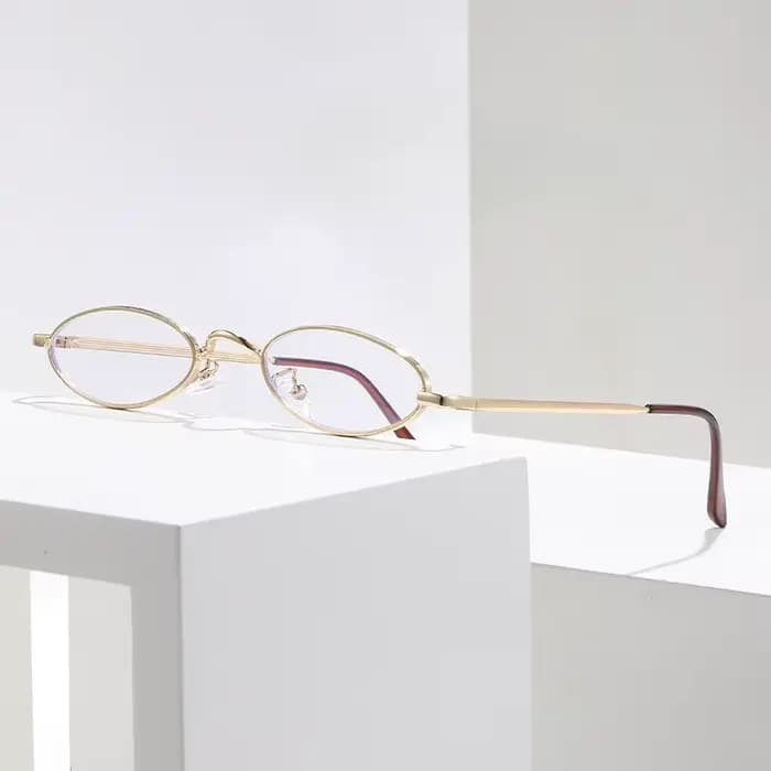 Montures de lunettes en métal ovales personnalisées de petite taille pour hommes et femmes, lunettes