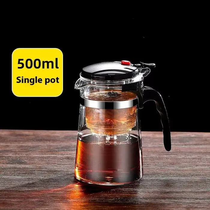 Théière créative en verre borosilicate de 750 ml avec filtre, grande capacité, pour la maison et le 