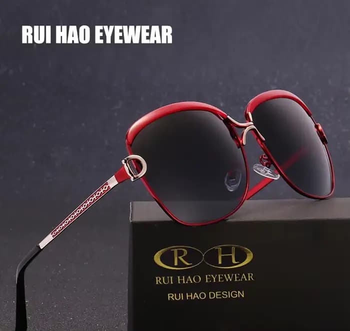 Lunettes de soleil polarisées pour femmes avec verres colorés, monture métallique tendance, accessoi