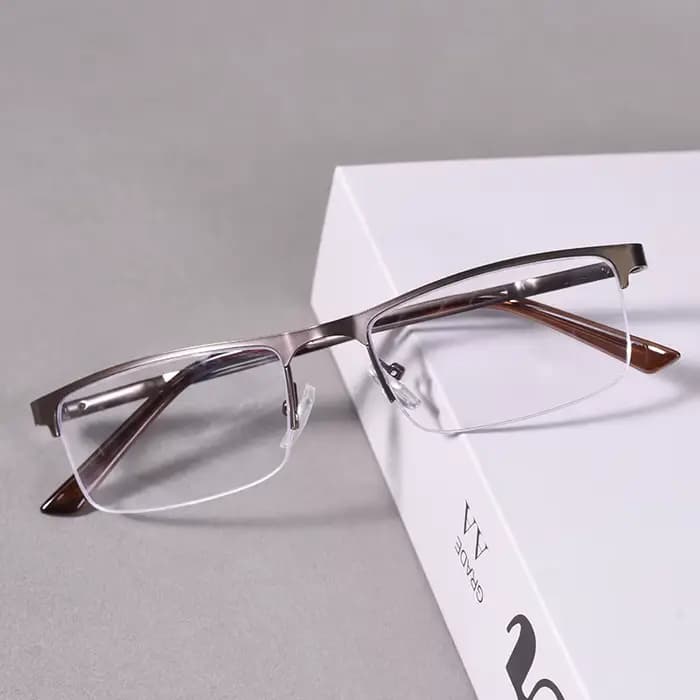 Lunettes de lecture demi-monture pour hommes, carrées, à la mode, sur Prescription, blocage de la lu