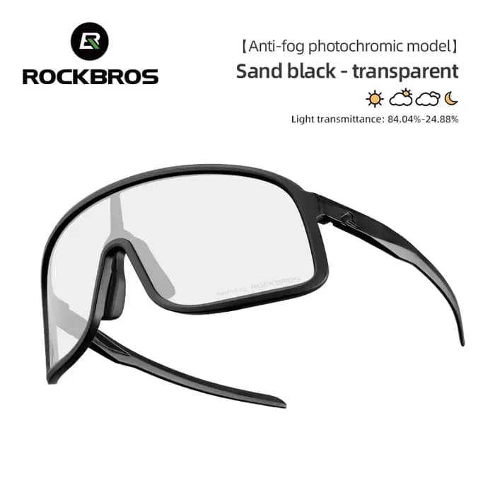 ROCKBROS lunettes photochromiques HD lentille à grande monture lunettes de soleil d'équitation en pl