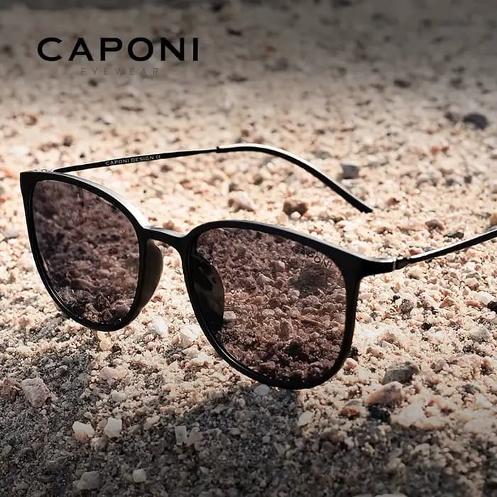CAPONI ovale hommes lunettes de soleil photochromiques lunettes de soleil polarisées pour hommes pro
