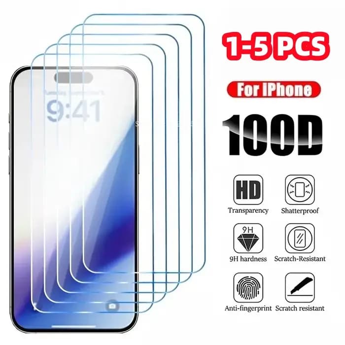 1-5 pièces de protection d'écran en verre trempé pour iPhone 17 16 15 14 13 12 11 Pro Max X XR 12Min