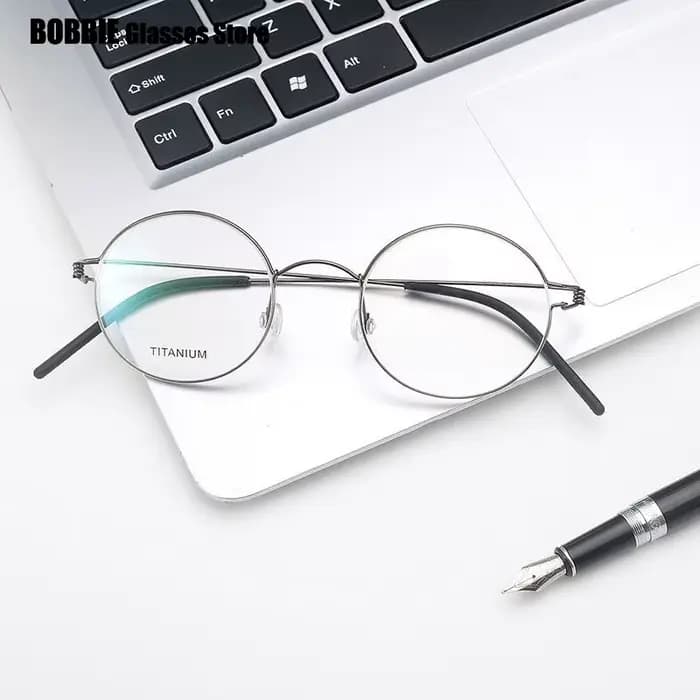 Danemark petites lunettes rondes cadre hommes femmes Air titane 4g sans vis mince jante lunettes lun
