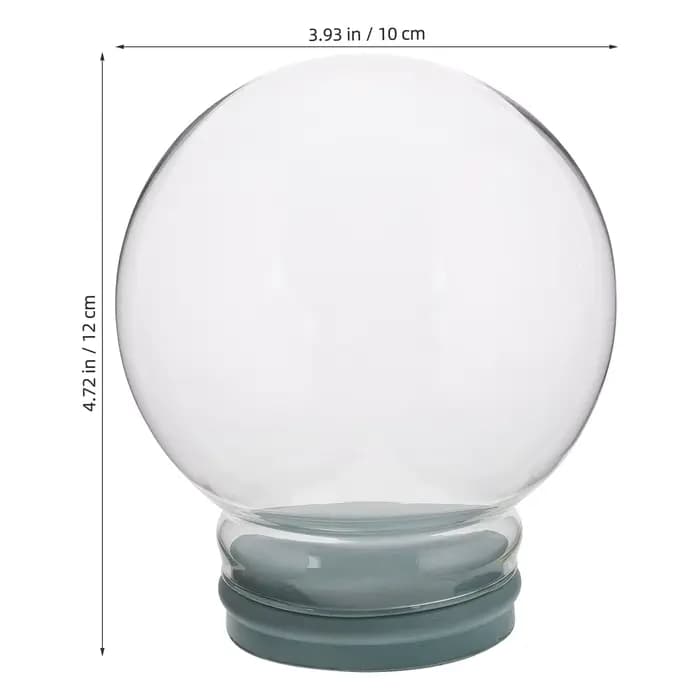 Boule de neige en verre vide de 100mm avec bouchon en caoutchouc, Globe dôme en verre transparent re