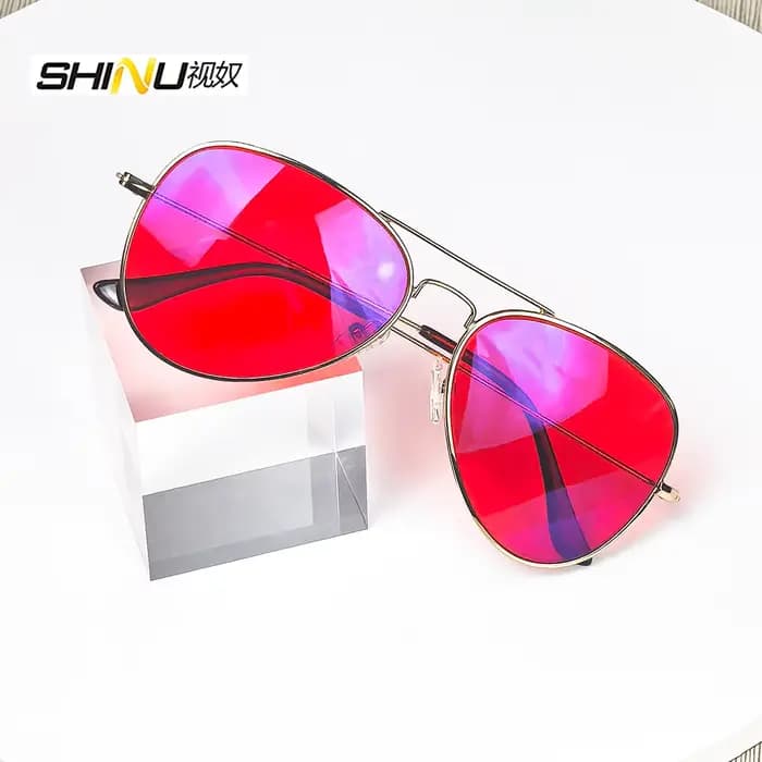SHINU lentilles rouges lunettes hommes lentille Orange lunettes pour jeu filtre de lumière bleue mei