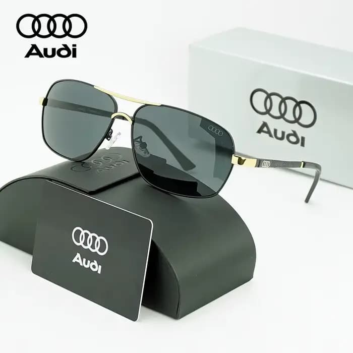 Lunettes de soleil polarisées Audi de luxe, style pilote carré, anti-éblouissement, pour la conduite