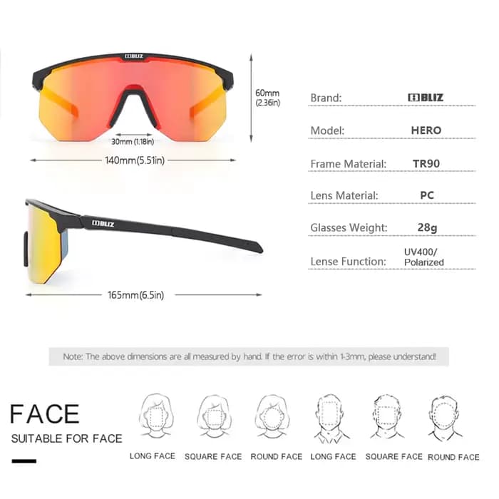 Lunettes de cyclisme B BLIZ Hero, anti-vent, polarisées, pour hommes et femmes, pour le VTT, la rand