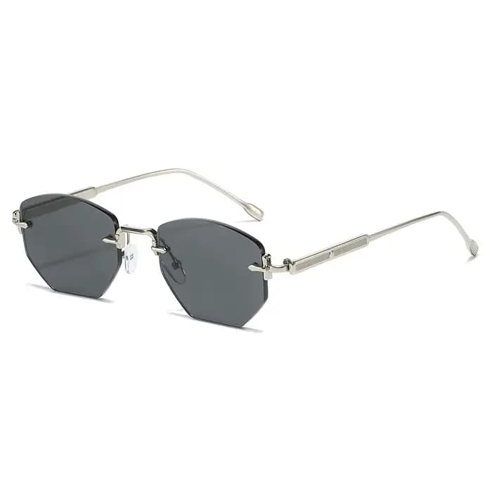 Lunettes de soleil tendance sans cadre polygonales à la mode et uniques pour hommes et femmes, lunet