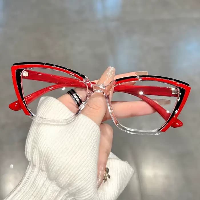 Lunettes œil de chat pour femmes, verres transparents, rétro, pour documents, à la mode, décoratives
