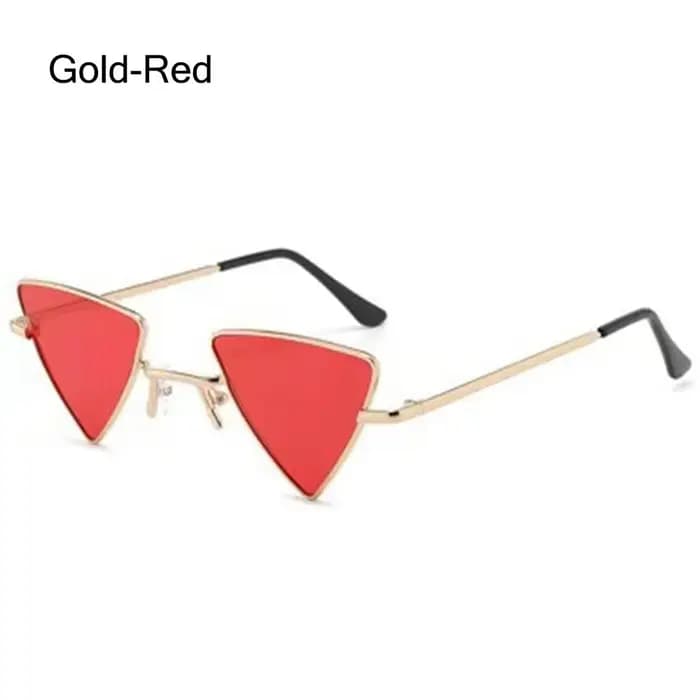 Petites lunettes de soleil triangulaires Hiphelicopter pour femmes et hommes, monture en métal, verr