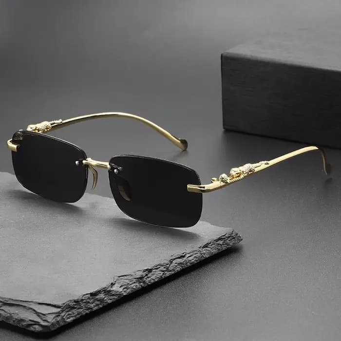 Lunettes de sport sans cadre pour hommes et femmes, décor léopard, mode parfaite, adaptées aux fêtes