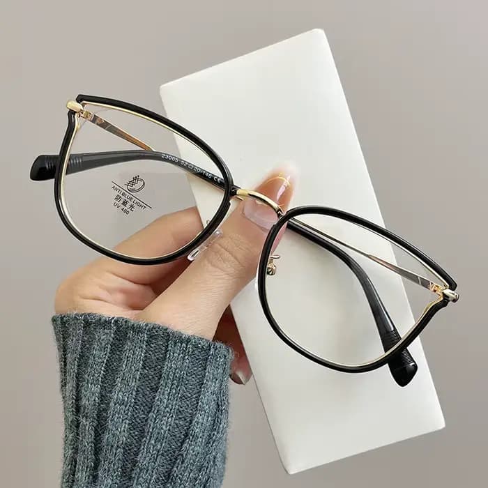 Lunettes de myopie œil de chat pour femmes élégantes, mode métal noir, petite monture presbytie, Ant