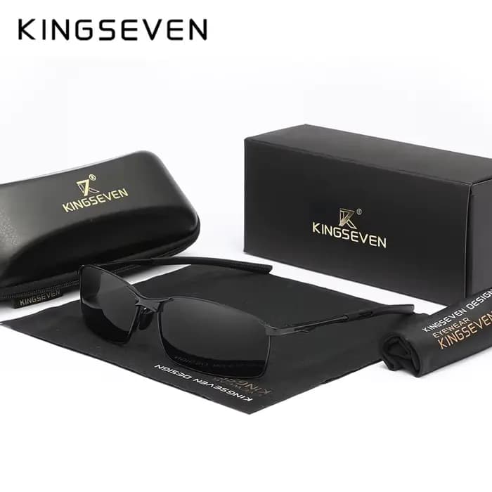 KINGSEVEN – lunettes de soleil polarisées à monture rectangulaire pour hommes, monture en métal, lun