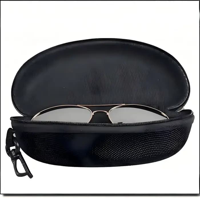 Boîte à lunettes anti-lunettes de sport, boîte à fermeture éclair EVA, boîte à lunettes en tissu Oxf