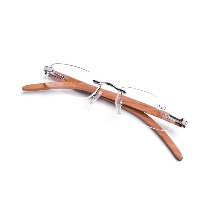 Lunettes de lecture sans monture pour hommes, loupe pour femmes, bois acrylique transparent