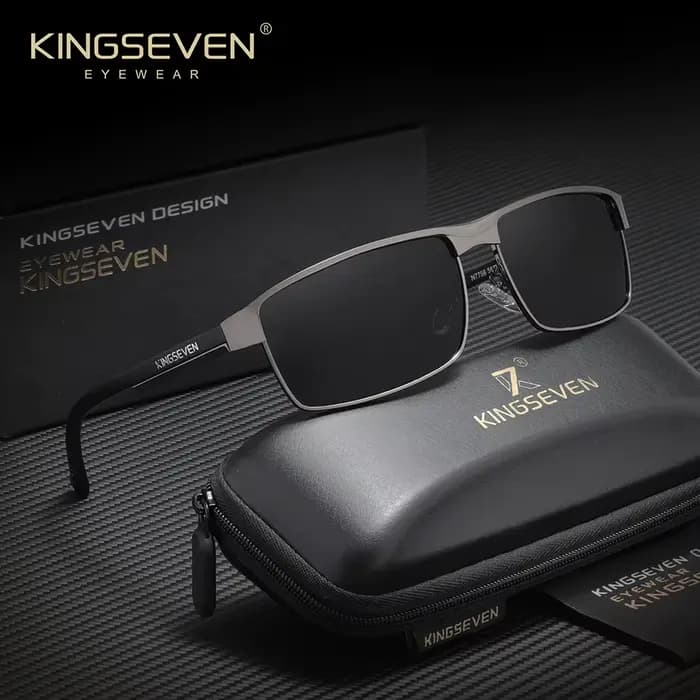 KINGSEVEN Lunettes de soleil polarisées rectangulaires UV400 pour hommes, lunettes de cyclisme, lune