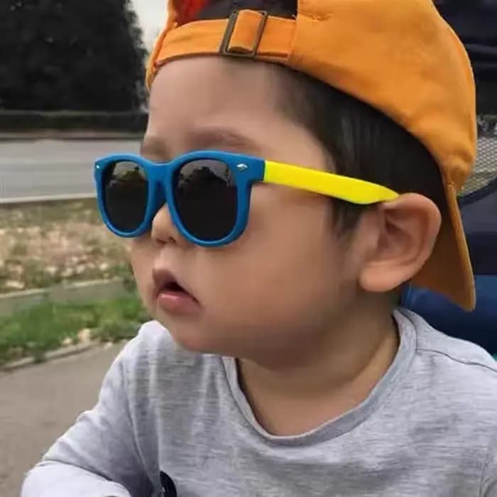 Lunettes de soleil polarisées pour enfants TR90, monture en Gel de Silicone, carrées classiques, pou