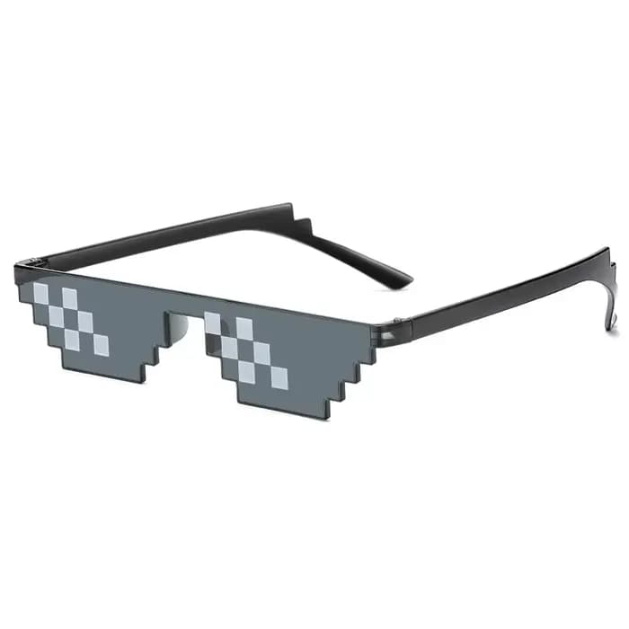 Lunettes de soleil Thug Life 8 bits, lunettes pixelisées pour femmes, lunettes de soleil mosaïques p