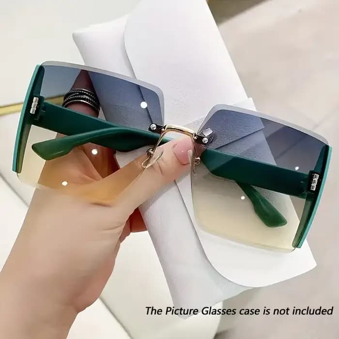 Vintage carré lunettes De soleil femme classique rétro dégradé miroir sans cadre lunettes De soleil 