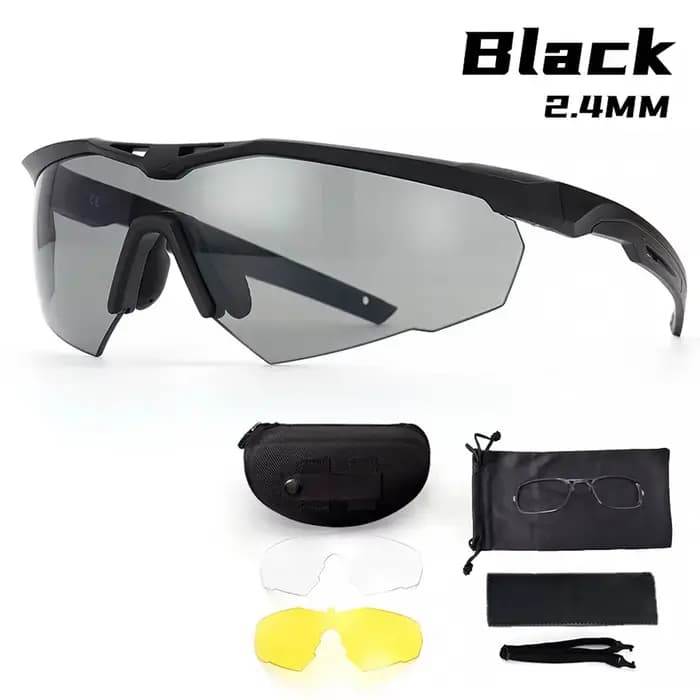Lunettes tactiques militaires CS Airsoft lunettes de tir coupe-vent HD 3 lentilles Motocross moto al