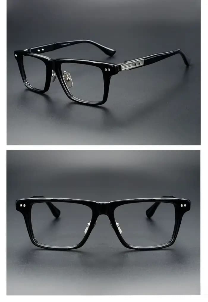 Montures de lunettes de vue en acétate pour hommes DTS-407, en titane, carrées, faites à la main, st