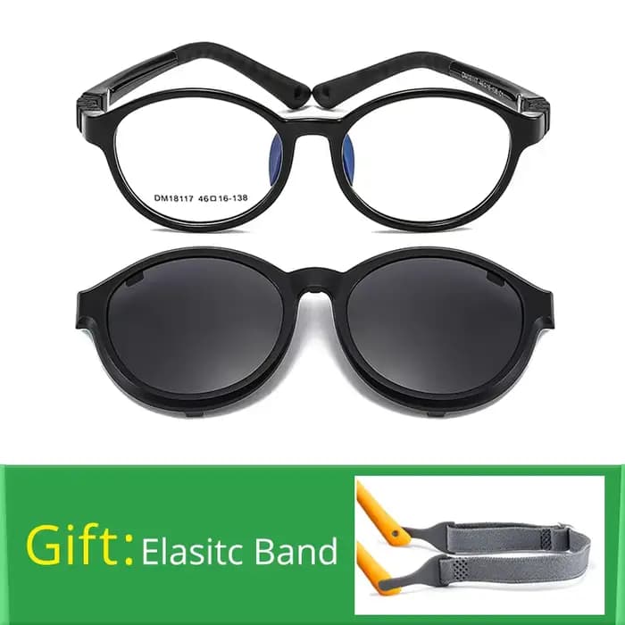 Ralferty détachable enfant pince sur lunettes de soleil polarisées UV montures de lunettes filles ga