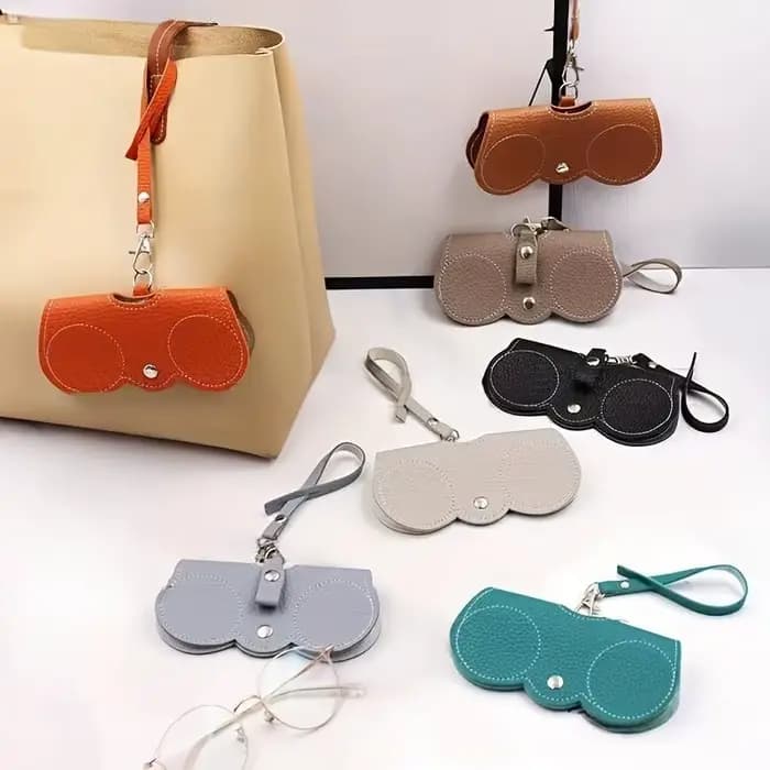 Housse de lunettes en relief Litchi, jolie pochette suspendue en cuir PU pour lunettes de soleil, sa