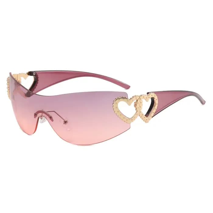 Lunettes de soleil intégrées à grande monture personnalisées avec décoration de temple en forme de c